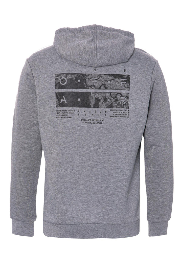 TMY Gray Melange Front and Back Printed Hooded Comfort Fit Men's Sweatshirt - 88017 - Greenfield
