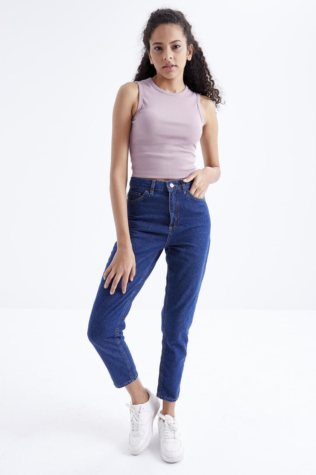 TMY Dried Rose Basic Sleeveless O Neck Women's Crop Top Tank Top - 97204 - Gisborne