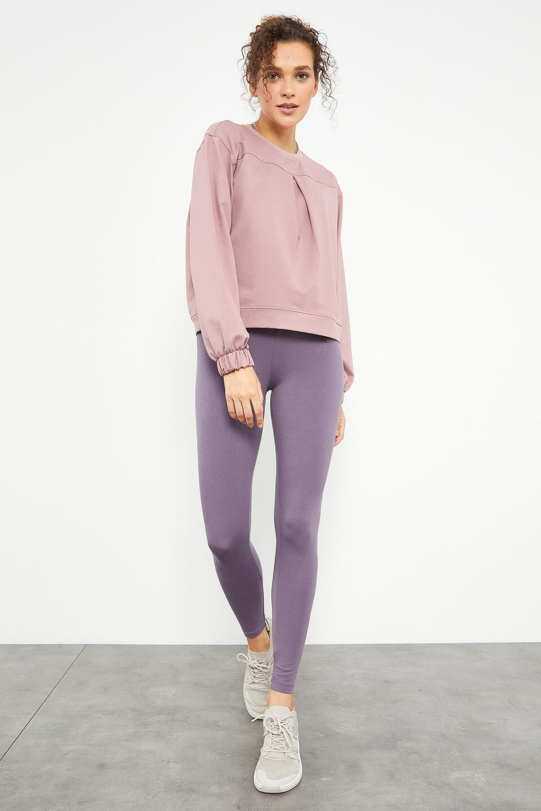 TMY Dried Rose Brushed Oversized Sweatshirt with O Neck - 97165 - Brest