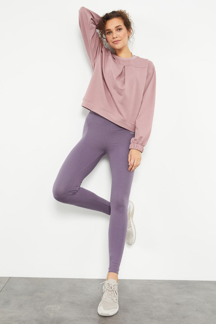 TMY Dried Rose Brushed Oversized Sweatshirt with O Neck - 97165 - Brest