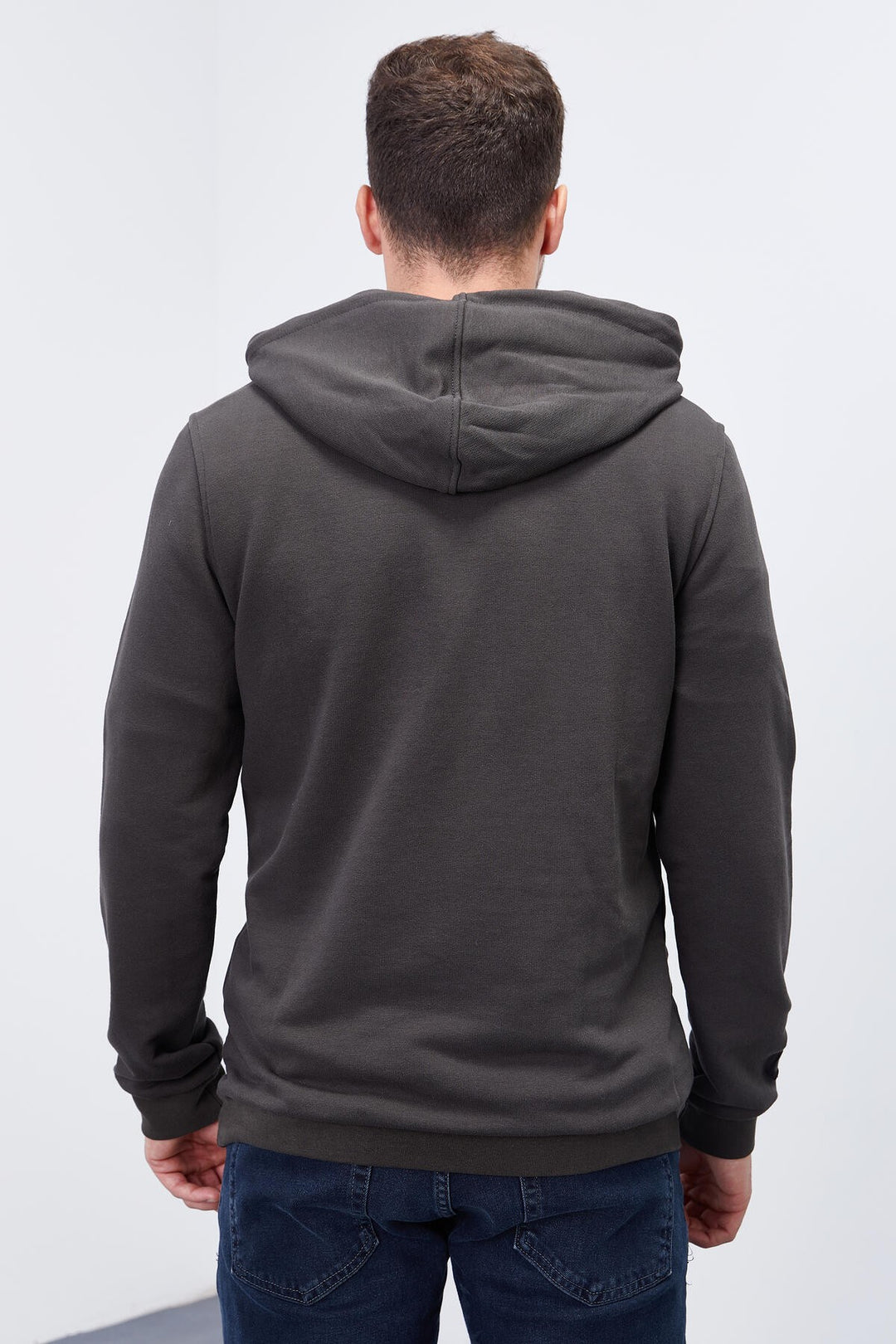TMY Haki Geometric Printed Standard Mold Hooded Men's Sweatshirt - 87870 - Hamilton