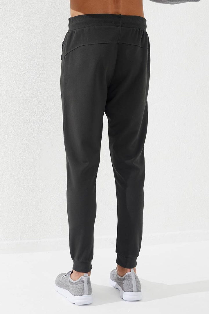 TMY Haki Zippered Pocket Embroidered Detail Slim Fit Jogger Men's Sweatpants - 84782 - Brownsville