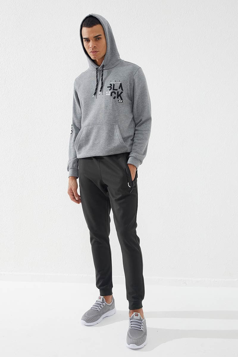 TMY Haki Zippered Pocket Embroidered Detail Slim Fit Jogger Men's Sweatpants - 84782 - Brownsville