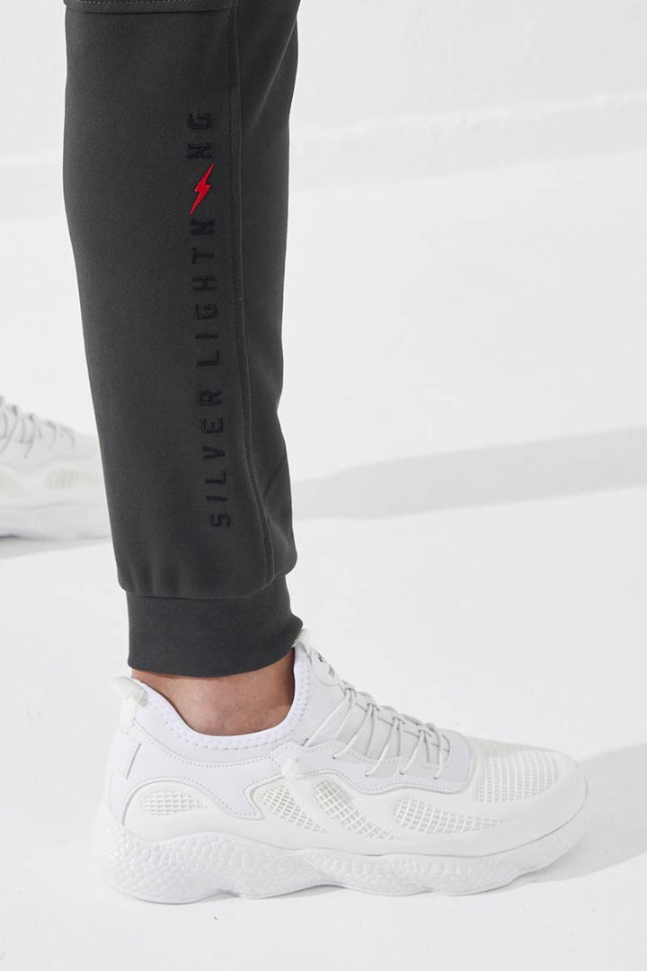 TMY Haki Zippered Pocket Embroidered Detail Slim Fit Jogger Men's Sweatpants - 84783 - Estero