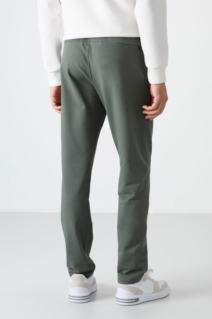 TMY Haki Zippered Three-Pocket Slim Fit Classic Cuff Men's Sweatpants - 84671 - Portland