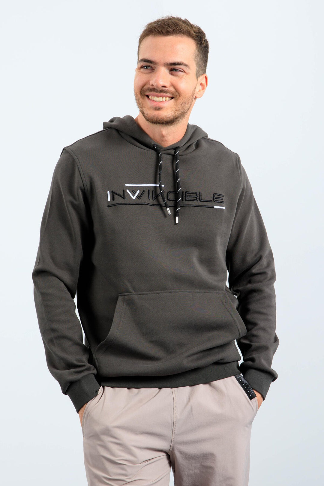 TMY Haki Kangaroo Pocket Standard Fit Hooded Men's Sweatshirt - 87883 - Corsico