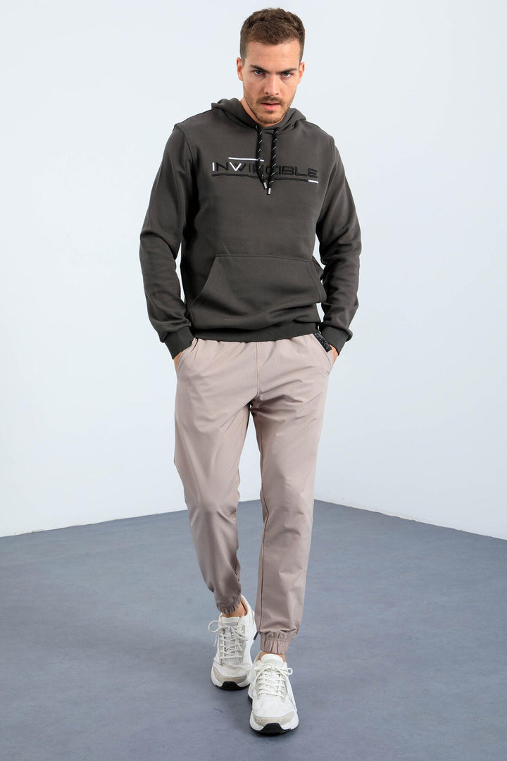 TMY Haki Kangaroo Pocket Standard Fit Hooded Men's Sweatshirt - 87883 - Corsico