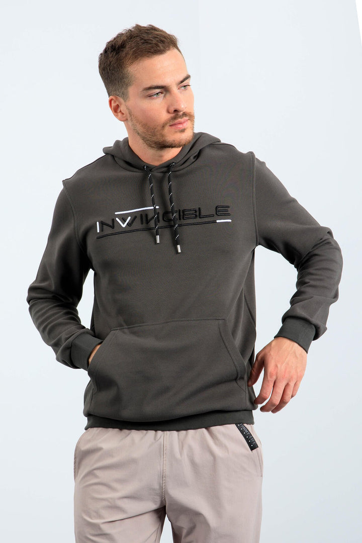 TMY Haki Kangaroo Pocket Standard Fit Hooded Men's Sweatshirt - 87883 - Corsico