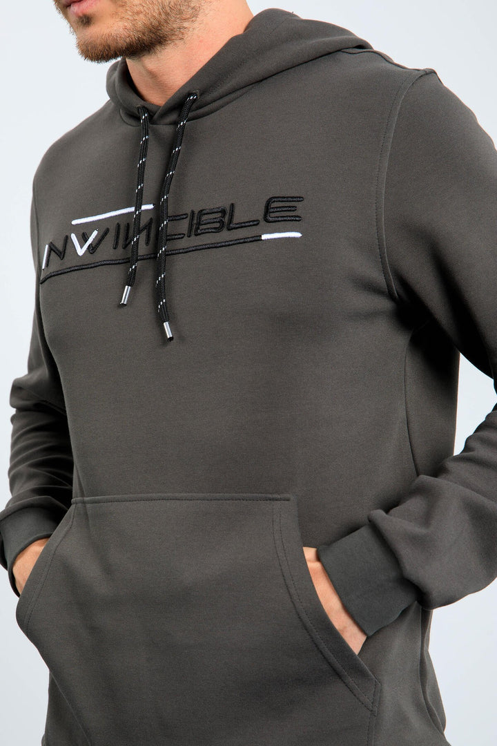 TMY Haki Kangaroo Pocket Standard Fit Hooded Men's Sweatshirt - 87883 - Corsico