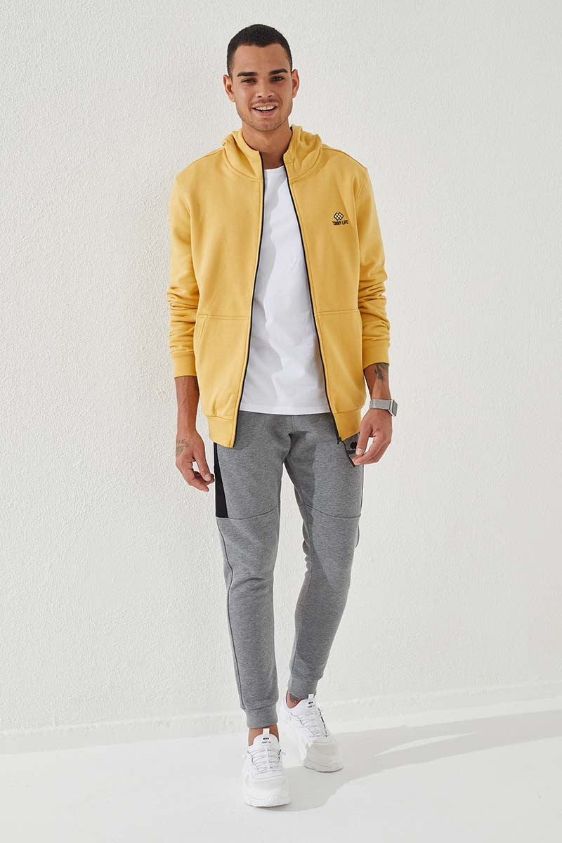 TMY Mustard Zippered Standard Fit Hooded Men's Sweatshirt - 87877 - Launceston