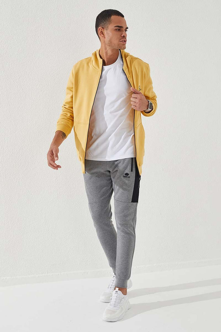 TMY Mustard Zippered Standard Fit Hooded Men's Sweatshirt - 87877 - Launceston