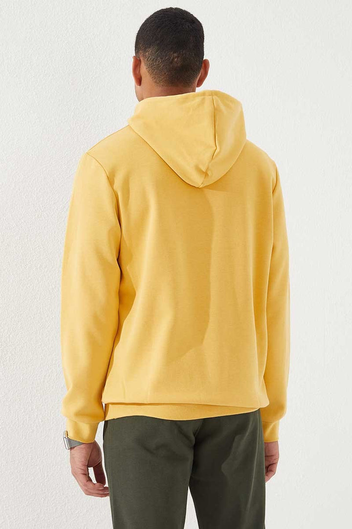 TMY Mustard Camouflage Pattern Printed Standard Mold Hooded Men's Sweatshirt - 87884 - Friedrichshafen