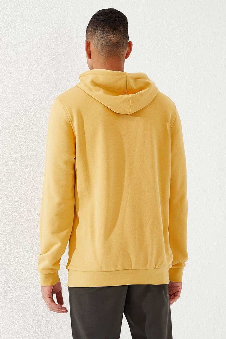 TMY Mustard Kangaroo Pocket Standard Fit Hooded Men's Sweatshirt - 87872 - Sault Ste. Marie