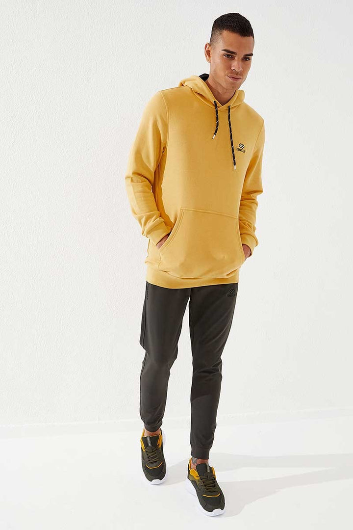 TMY Mustard Kangaroo Pocket Standard Fit Hooded Men's Sweatshirt - 87872 - Sault Ste. Marie