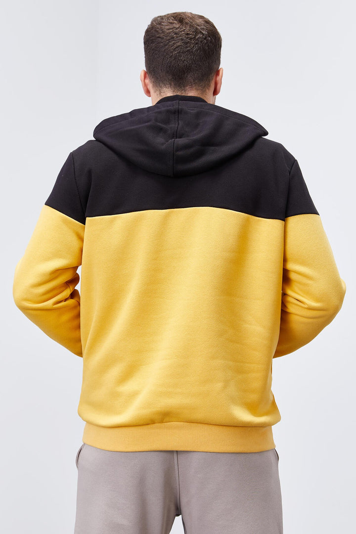 TMY Mustard Men's Half Zip Standard Fit Hooded Sweatshirt - 88033 - Villeurbanne