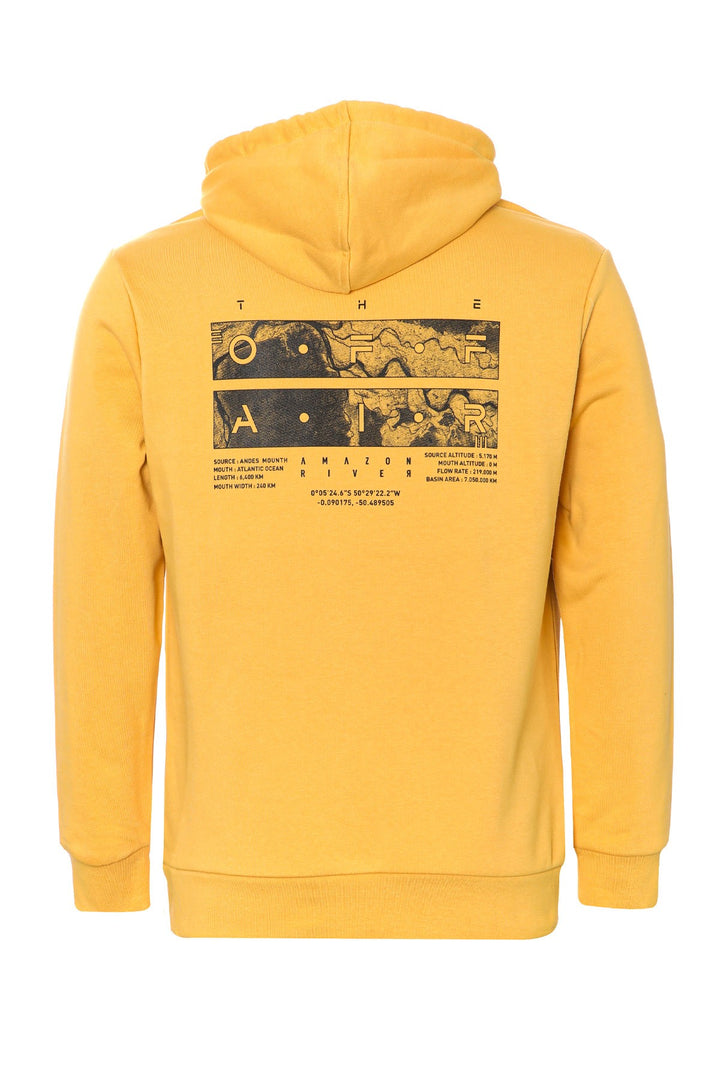 TMY Mustard Front and Back Printed Hooded Comfort Fit Men's Sweatshirt - 88017 - Manalapan