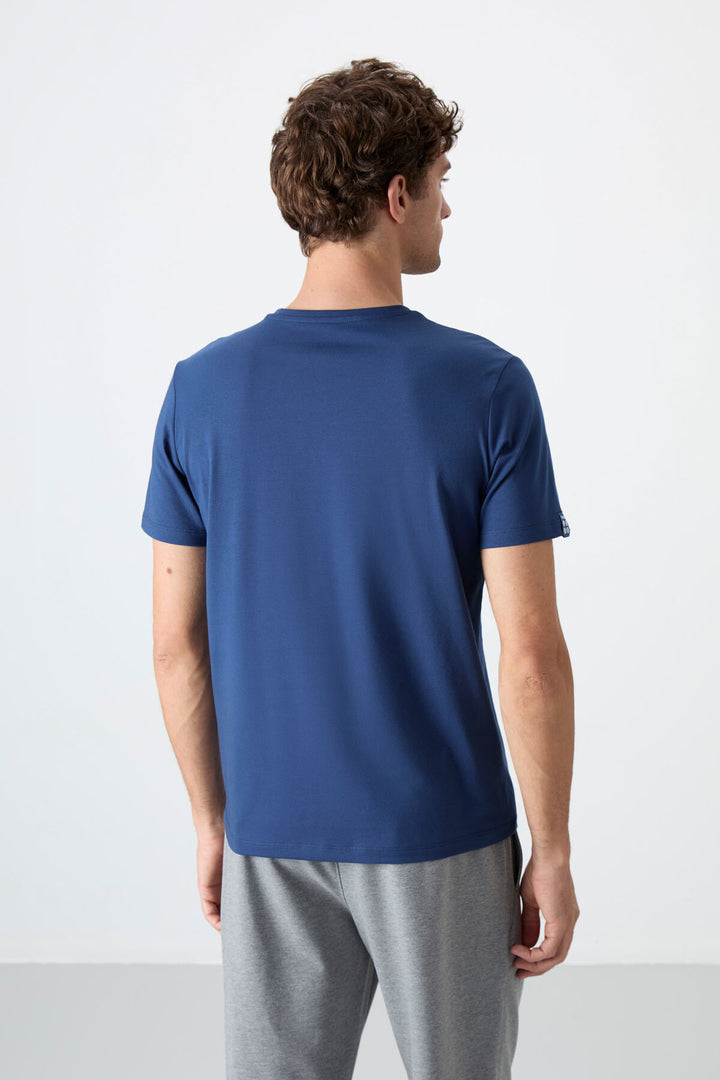 TMY Indigo Men's Basic Short Sleeve Standard Fit Crew Neck T-shirt - 87911 - Wallasey