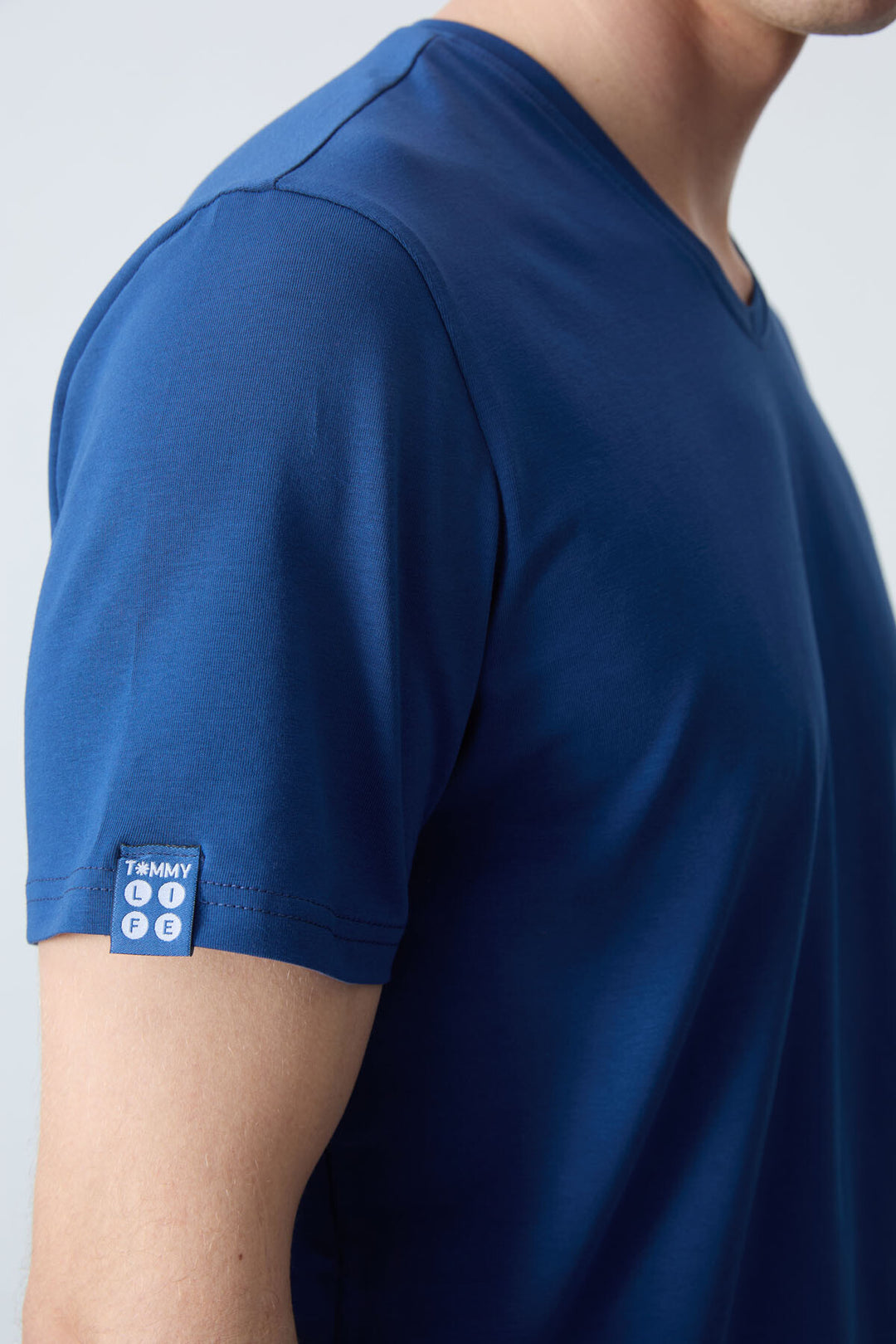 TMY Indigo Basic Short Sleeve Standard Fit V-Neck Men's T-Shirt - 87912 - Penticton