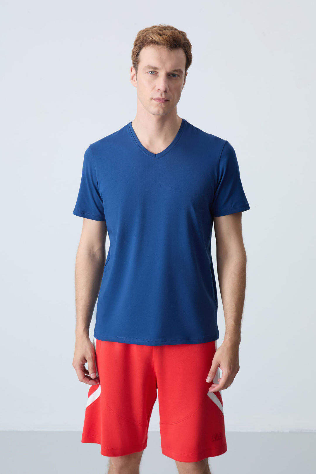TMY Indigo Basic Short Sleeve Standard Fit V-Neck Men's T-Shirt - 87912 - Penticton