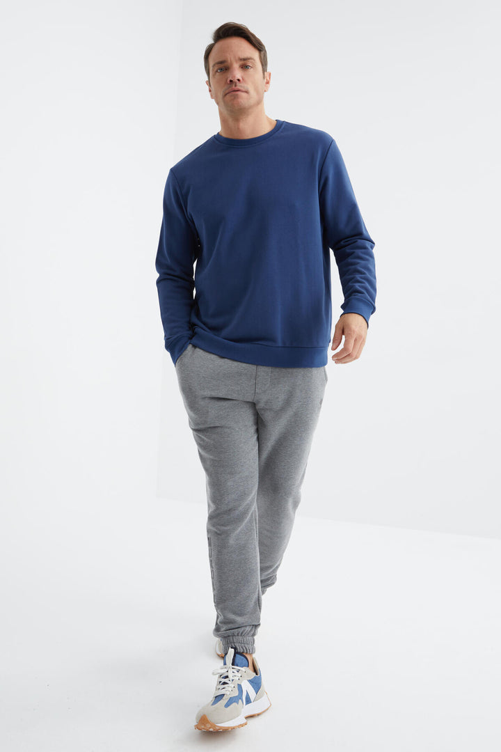 TMY Indigo Basic Round Neck Comfort Fit Men's Sweatshirt - 88053 - St. Louis