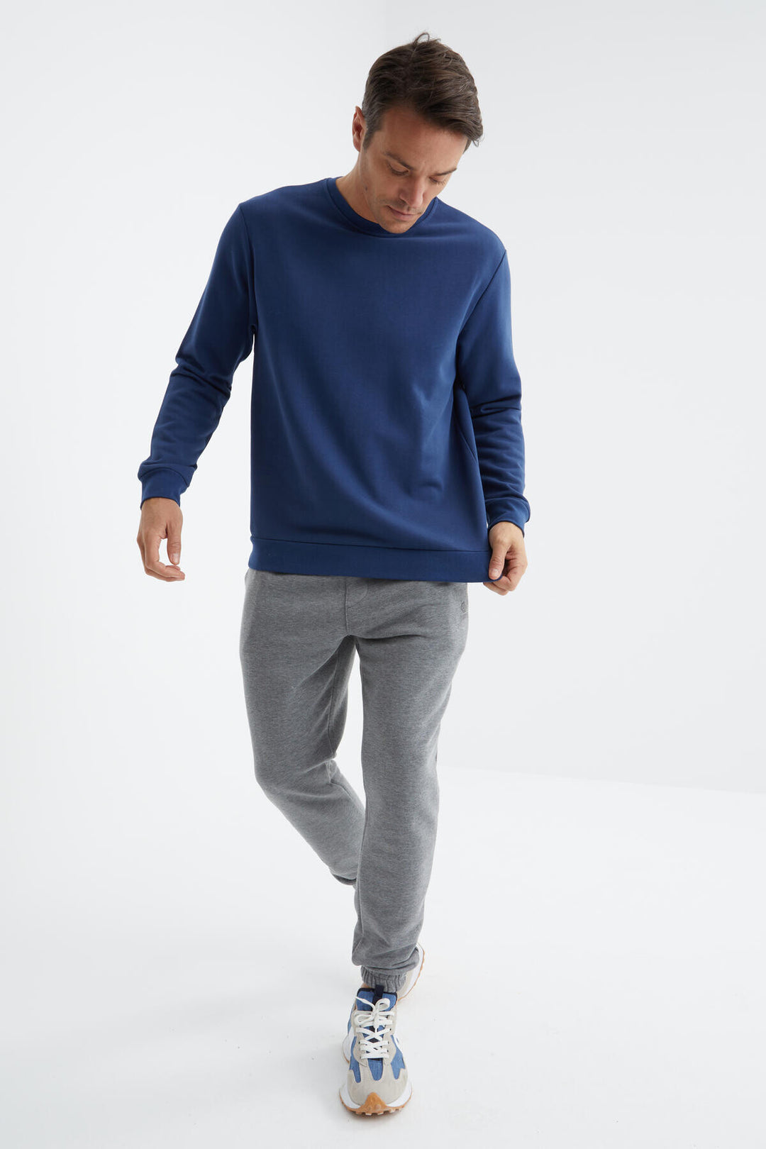 TMY Indigo Basic Round Neck Comfort Fit Men's Sweatshirt - 88053 - St. Louis