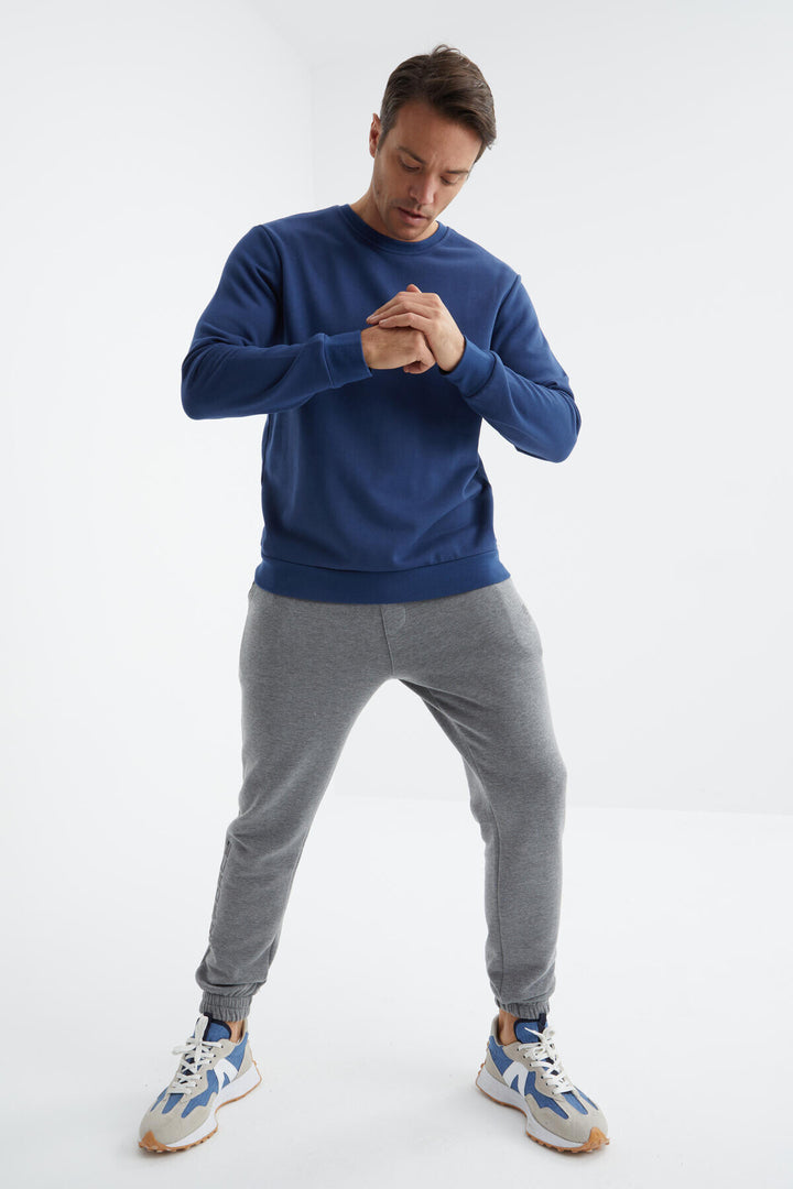 TMY Indigo Basic Round Neck Comfort Fit Men's Sweatshirt - 88053 - St. Louis