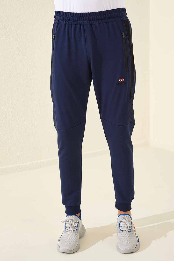 TMY Indigo Men's Jogger Sweatpants with Zippered Pocket and Printed Design - 84761 - Alcobendas