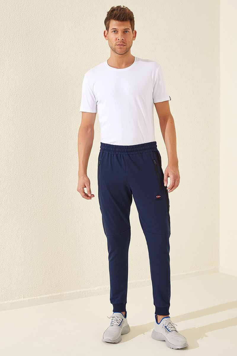 TMY Indigo Men's Jogger Sweatpants with Zippered Pocket and Printed Design - 84761 - Alcobendas