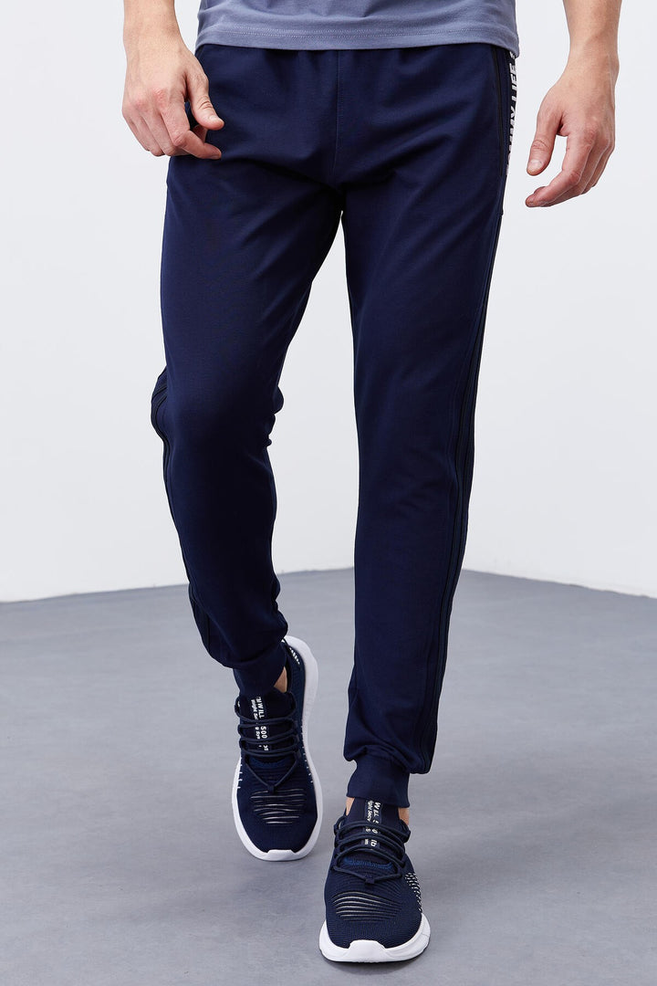 TMY Indigo Double Piped Striped Standard Mold Jogger Men's Sweatpants - 84694 - Paredes