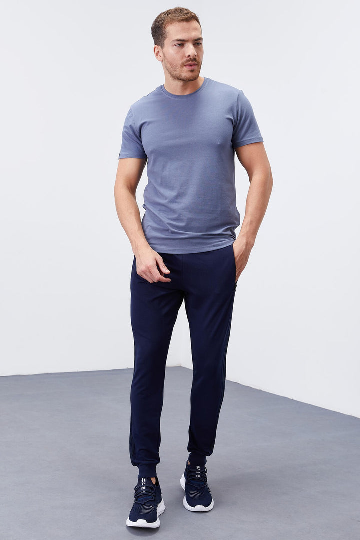 TMY Indigo Double Piped Striped Standard Mold Jogger Men's Sweatpants - 84694 - Paredes