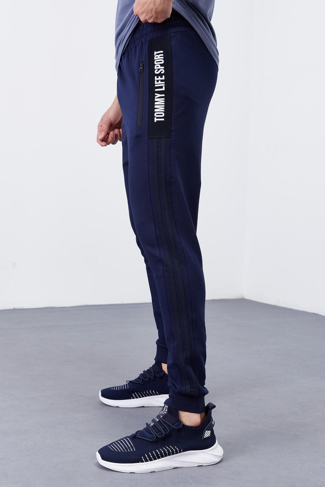 TMY Indigo Double Piped Striped Standard Mold Jogger Men's Sweatpants - 84694 - Paredes