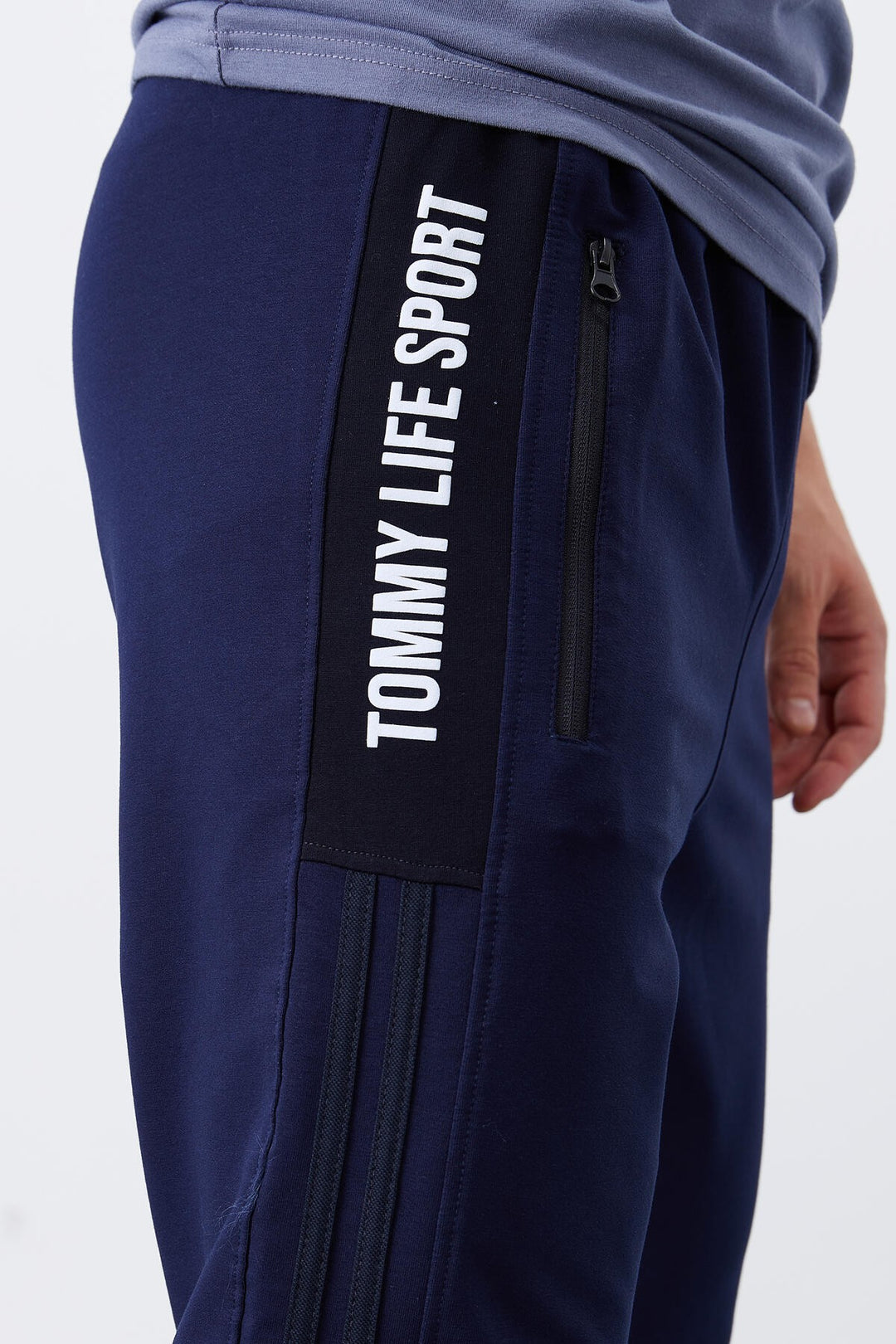 TMY Indigo Double Piped Striped Standard Mold Jogger Men's Sweatpants - 84694 - Paredes