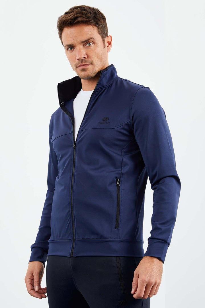 TMY Indigo High Neck Zippered Standard Fit Cuffed Men's Tracksuit - 85160 - Alvarado
