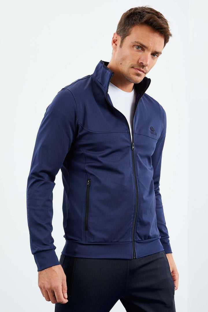 TMY Indigo High Neck Zippered Standard Fit Cuffed Men's Tracksuit - 85160 - Alvarado