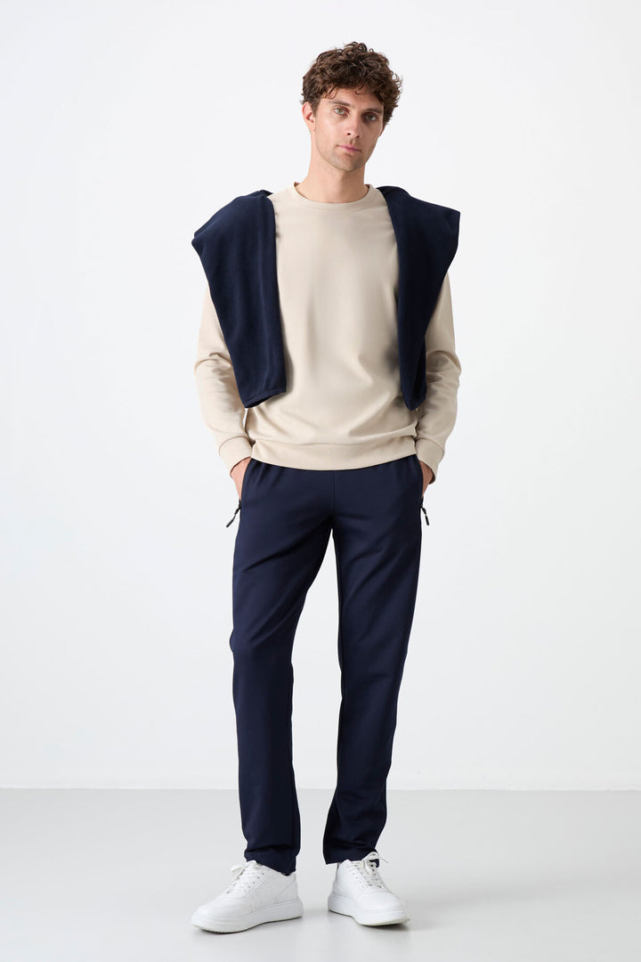TMY Indigo Zippered Three-Pocket Slim Fit Classic Cuff Men's Sweatpants - 84671 - Focşani
