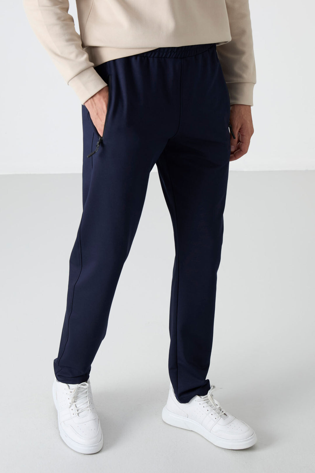 TMY Indigo Zippered Three-Pocket Slim Fit Classic Cuff Men's Sweatpants - 84671 - Focşani