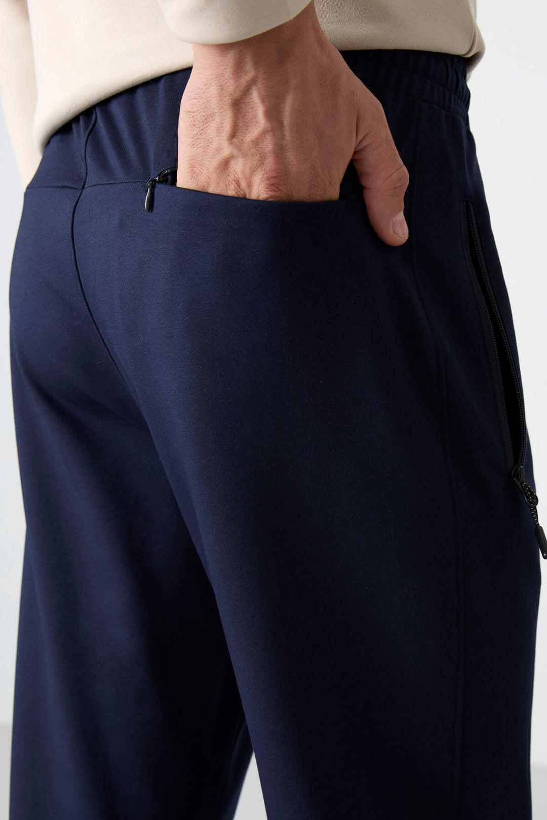 TMY Indigo Zippered Three-Pocket Slim Fit Classic Cuff Men's Sweatpants - 84671 - Focşani