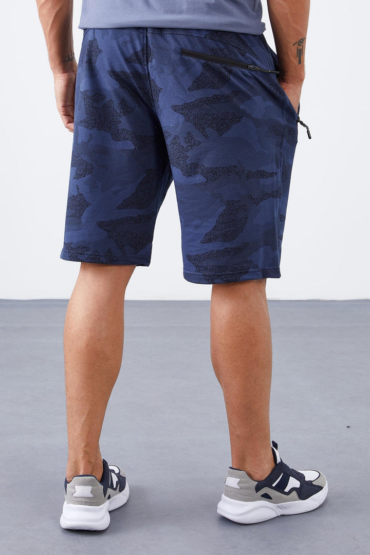 TMY Indigo Camouflage Pattern Standard Fit Men's Shorts - 81157 - Upper Arlington