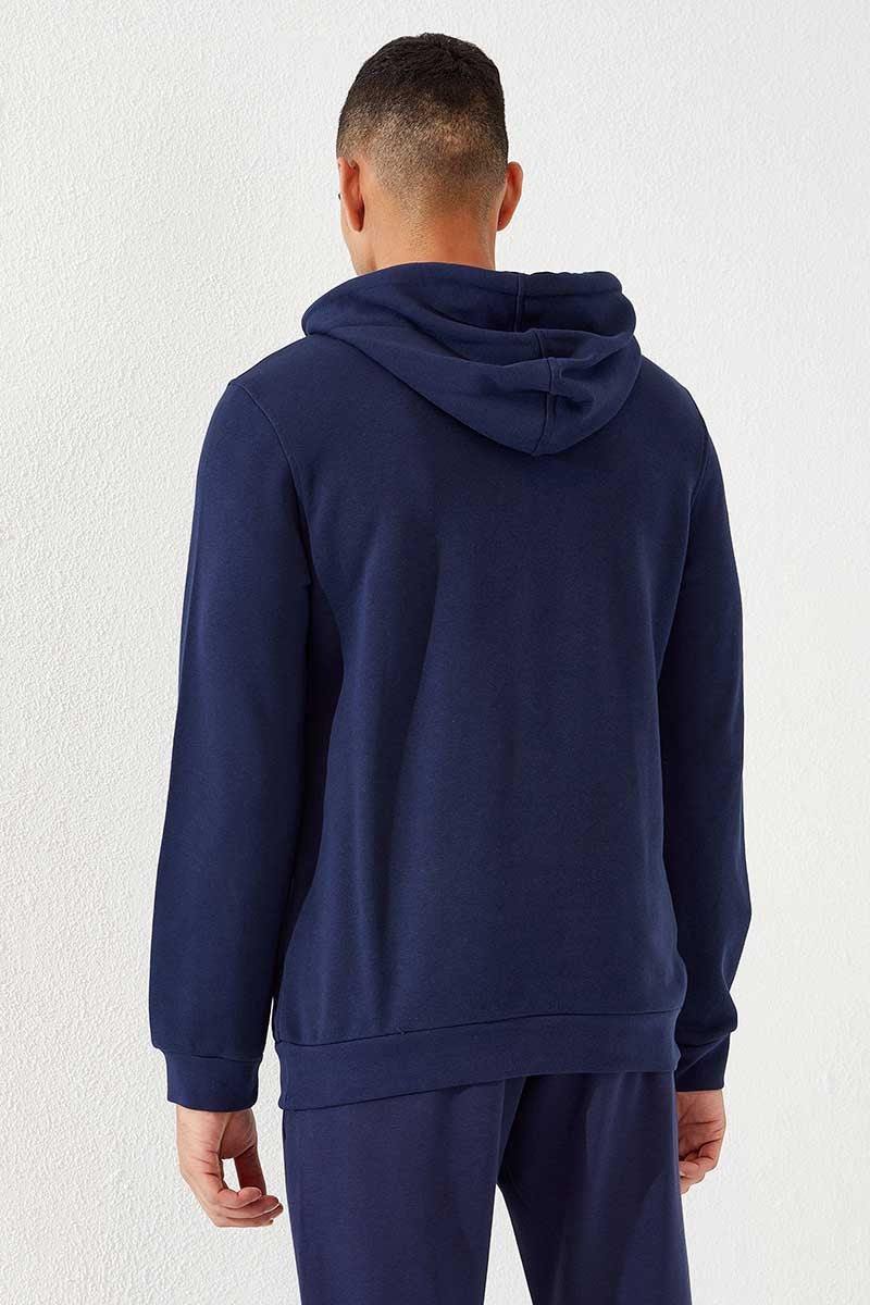 TMY Indigo Kangaroo Pocket Standard Fit Hooded Men's Sweatshirt - 87872 - New Plymouth