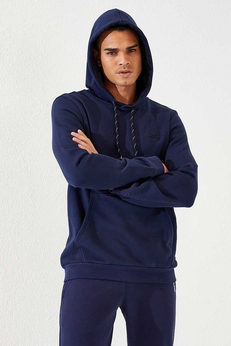 TMY Indigo Kangaroo Pocket Standard Fit Hooded Men's Sweatshirt - 87872 - New Plymouth