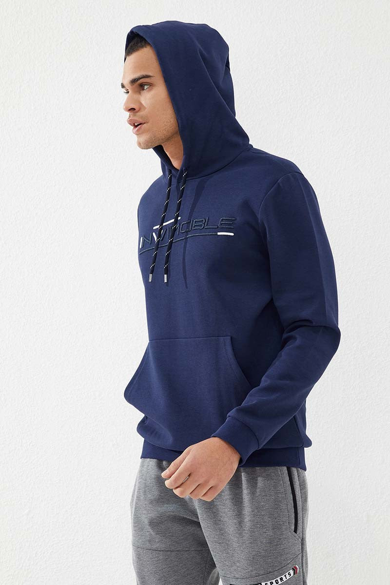 TMY Indigo Kangaroo Pocket Standard Fit Hooded Men's Sweatshirt - 87883 - Vlaardingen