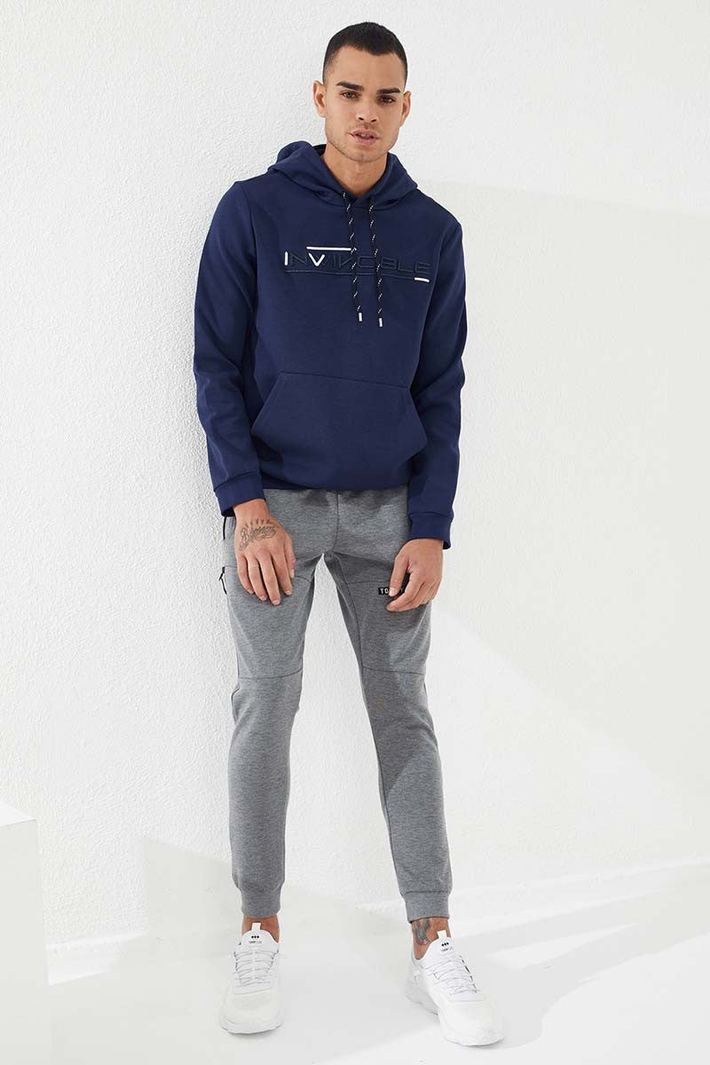 TMY Indigo Kangaroo Pocket Standard Fit Hooded Men's Sweatshirt - 87883 - Vlaardingen