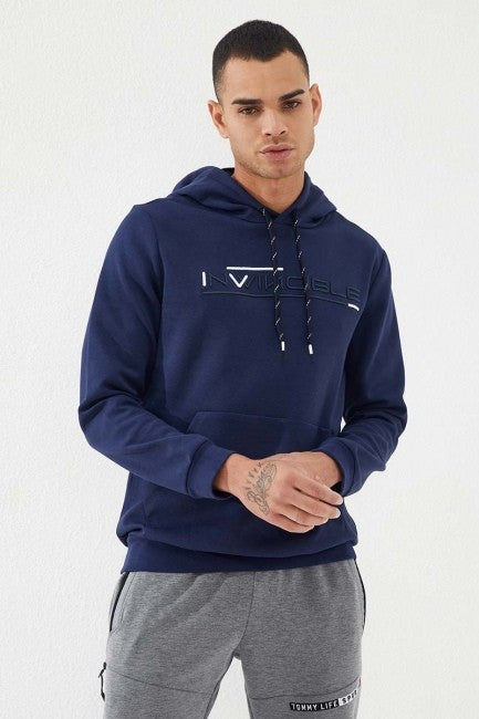 TMY Indigo Kangaroo Pocket Standard Fit Hooded Men's Sweatshirt - 87883 - Vlaardingen
