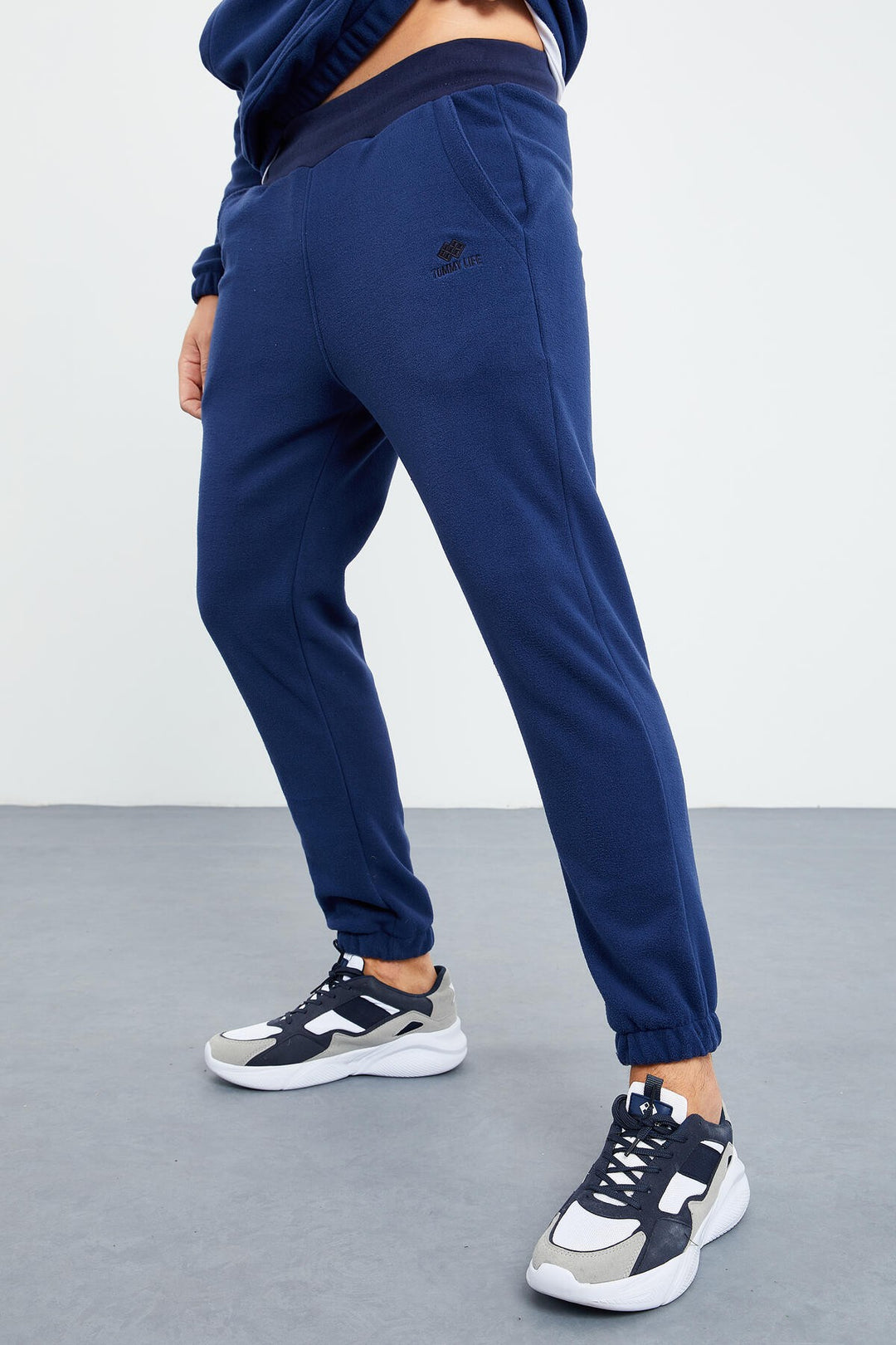 TMY Indigo Half Zip Stand-up Collar Elastic Cuff Polar Men's Tracksuit - 85159 - Roswell