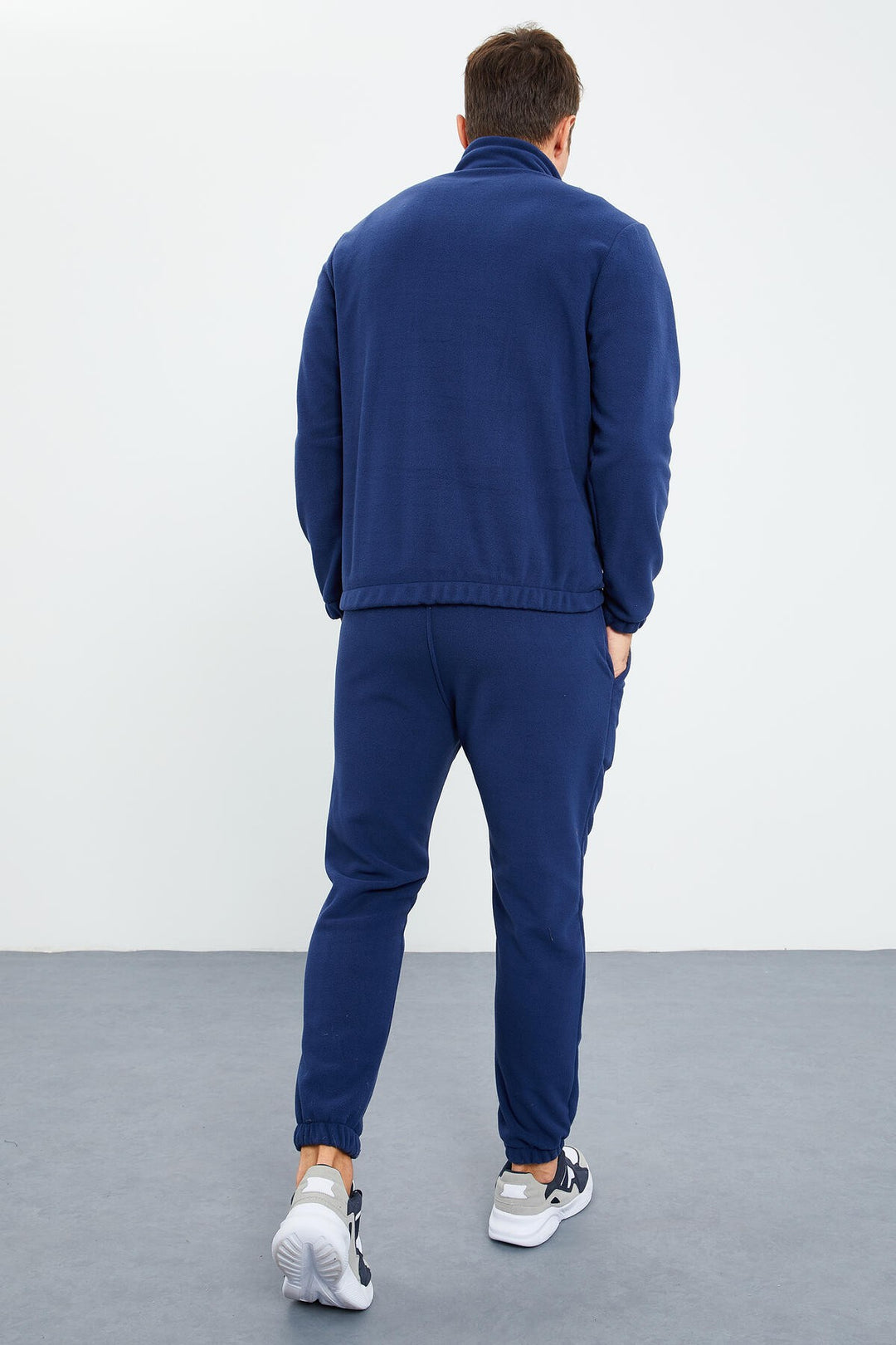 TMY Indigo Half Zip Stand-up Collar Elastic Cuff Polar Men's Tracksuit - 85159 - Roswell