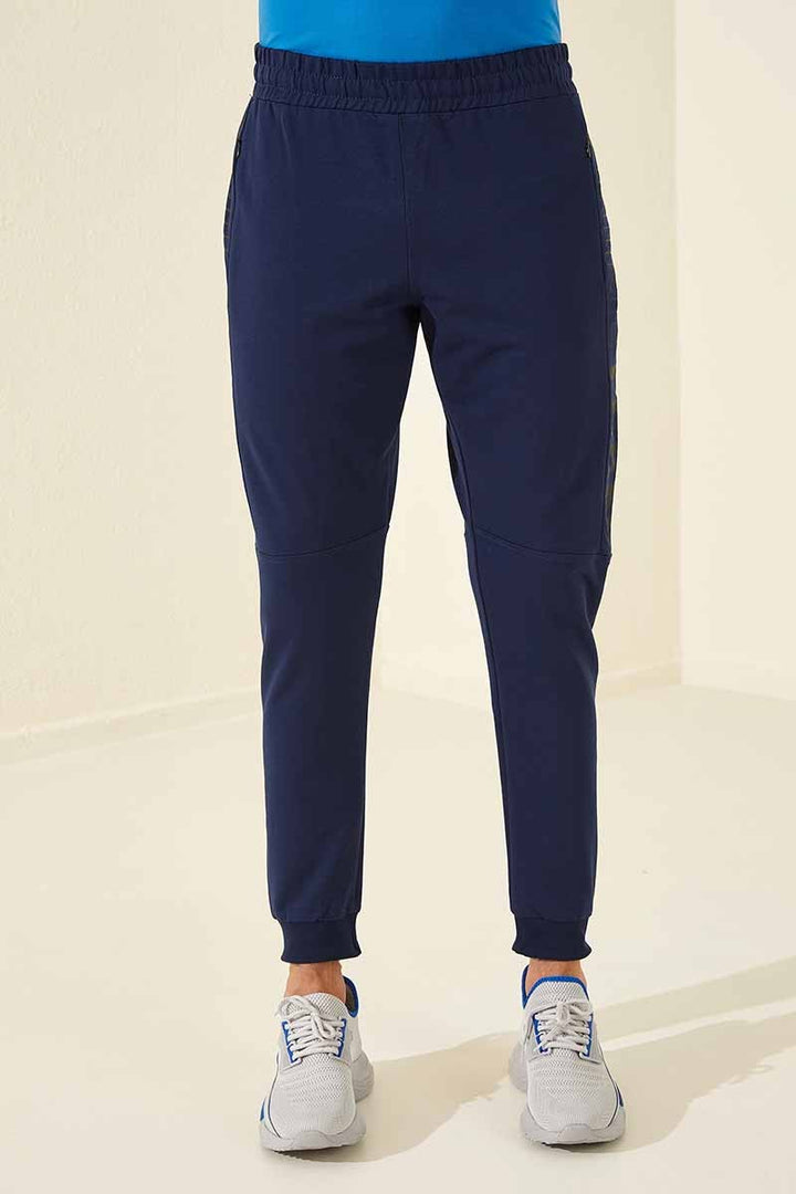 TMY Indigo Text Printed Pocketed Standard Mold Jogger Men's Sweatpants - 84707 - Clarington