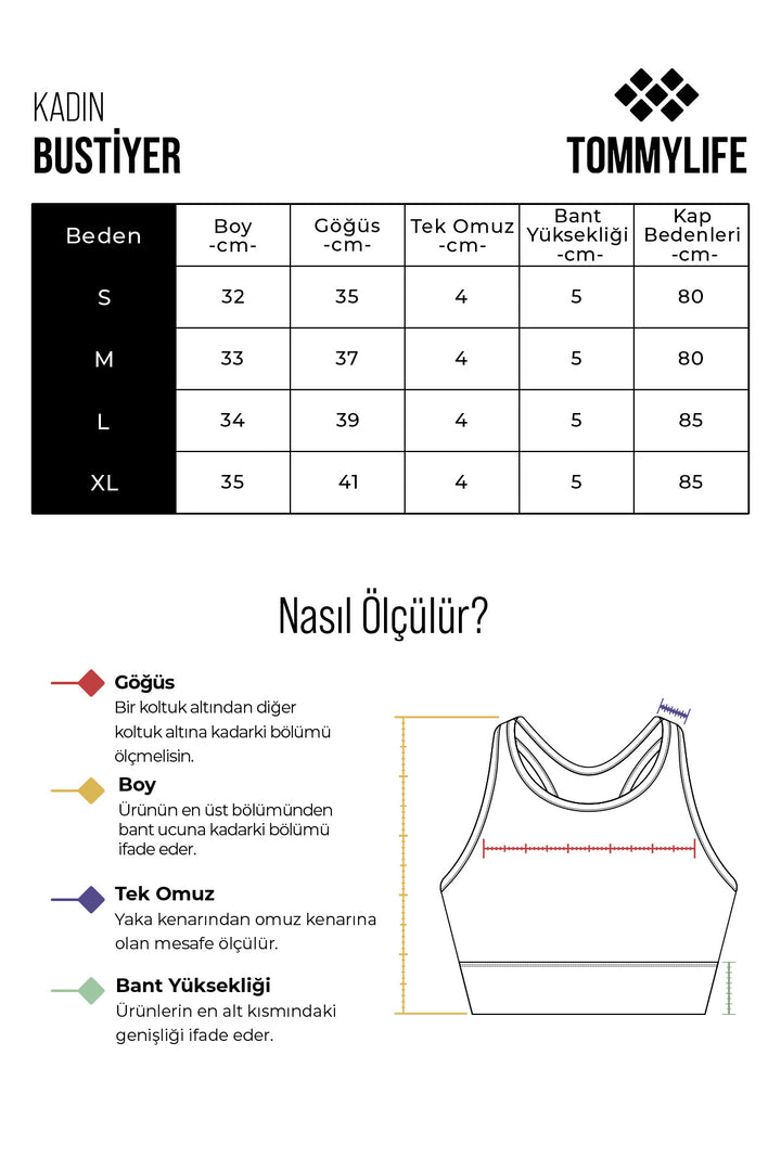 TMY Indigo Text Striped Standard Mold U Neck Women's Sports Bustier - 97113 - Maravatío de Ocampo