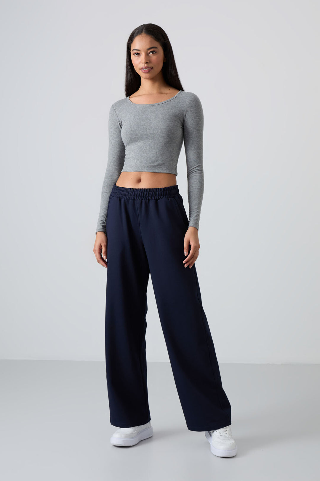 TMY Indigo High Waist Pocketed Comfort Fit Wide Leg Women's Sweatpants - 94567 - Kettering