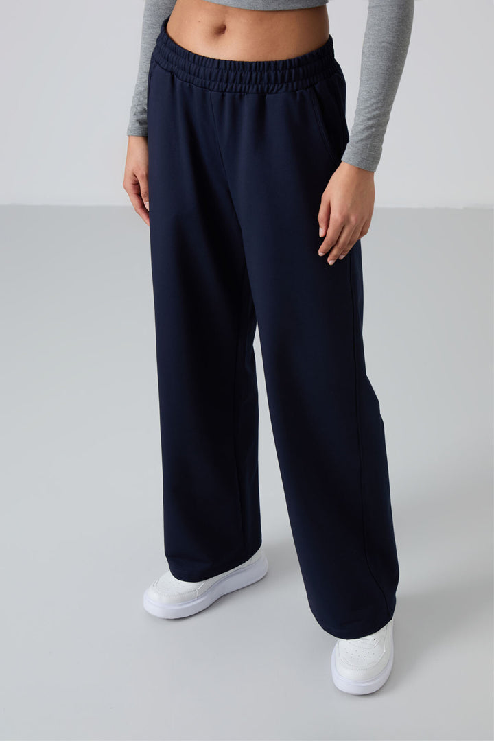 TMY Indigo High Waist Pocketed Comfort Fit Wide Leg Women's Sweatpants - 94567 - Kettering