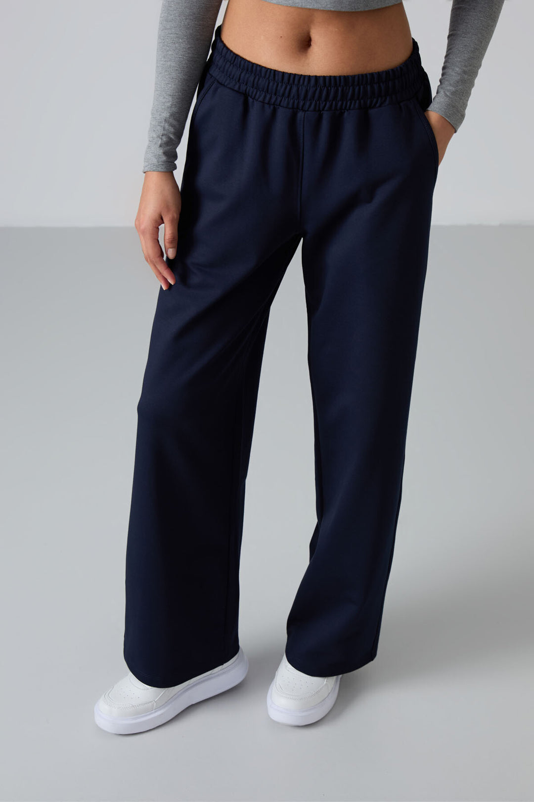 TMY Indigo High Waist Pocketed Comfort Fit Wide Leg Women's Sweatpants - 94567 - Kettering
